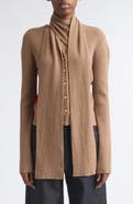 EENK Scarf Layered Wool Cardigan