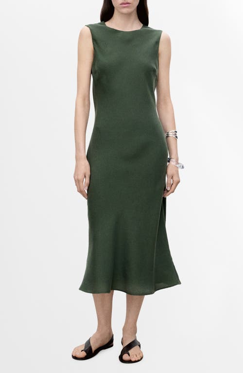 Mango Sleeveless Midi Dress In Green