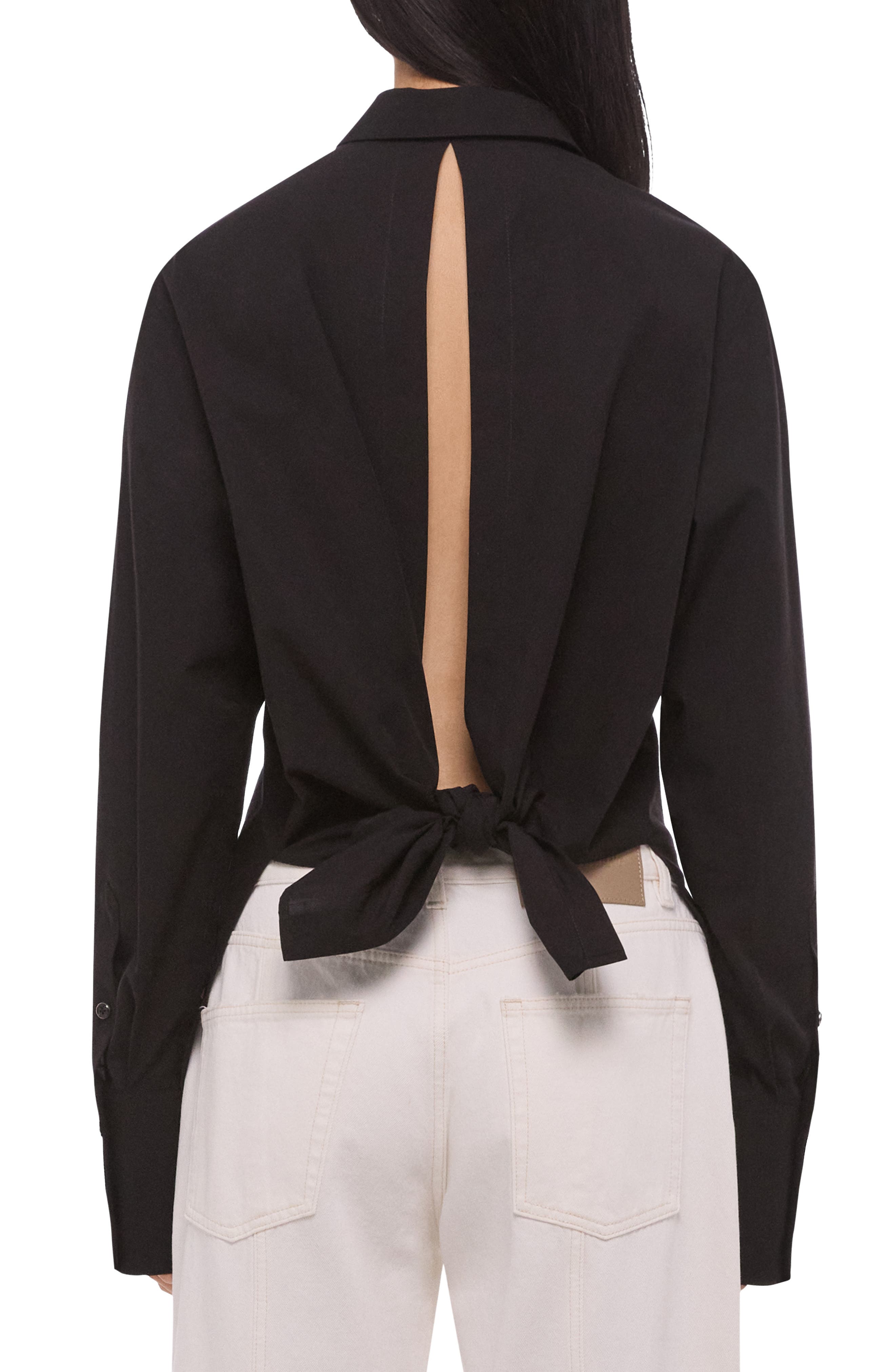 Helmut Lang Open Tie Back Cotton Shirt (Women) | Nordstrom
