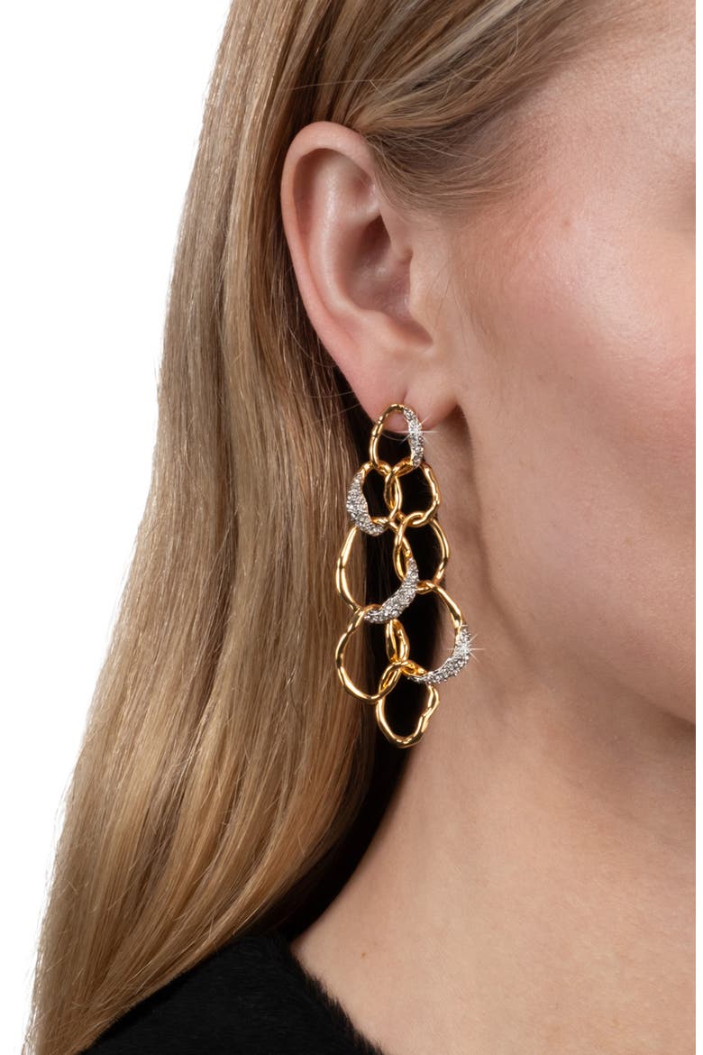 Solanales Crystal Linked Orb Drop Earrings, Alternate, color, CRYSTALS