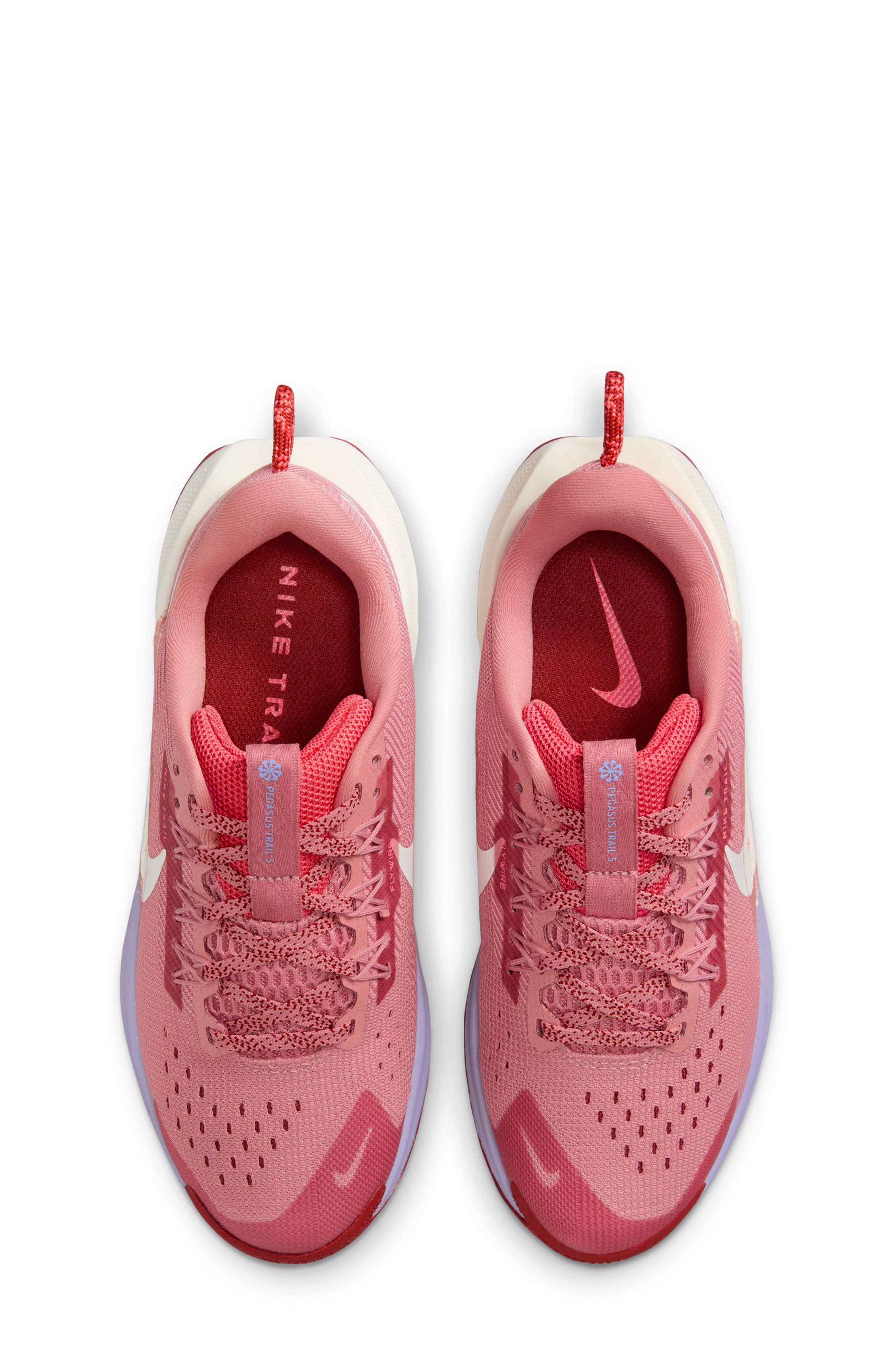 Nike Kids' Pegasus Trail 5 Trail Running Shoe, Alternate, color, Red Stardust/ Mars Stone/ Sail