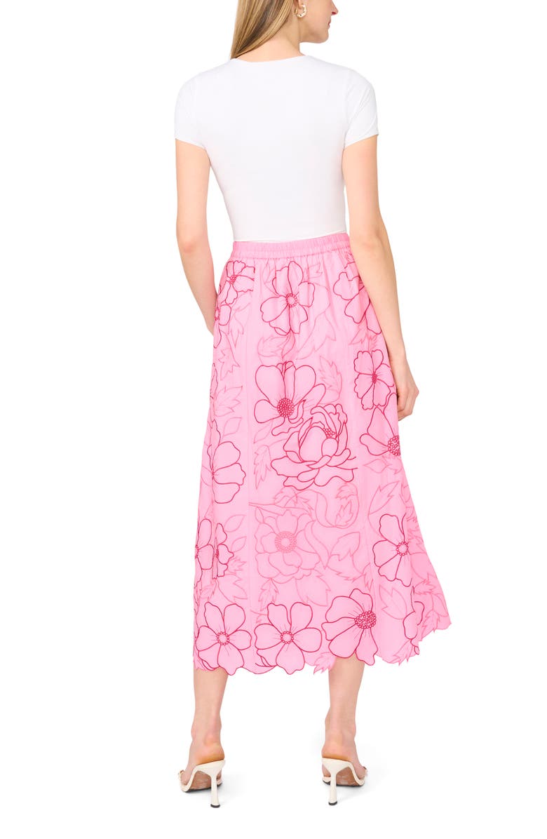 Parker Floral Embroidery Midi Skirt, Alternate, color, Sachet Pink