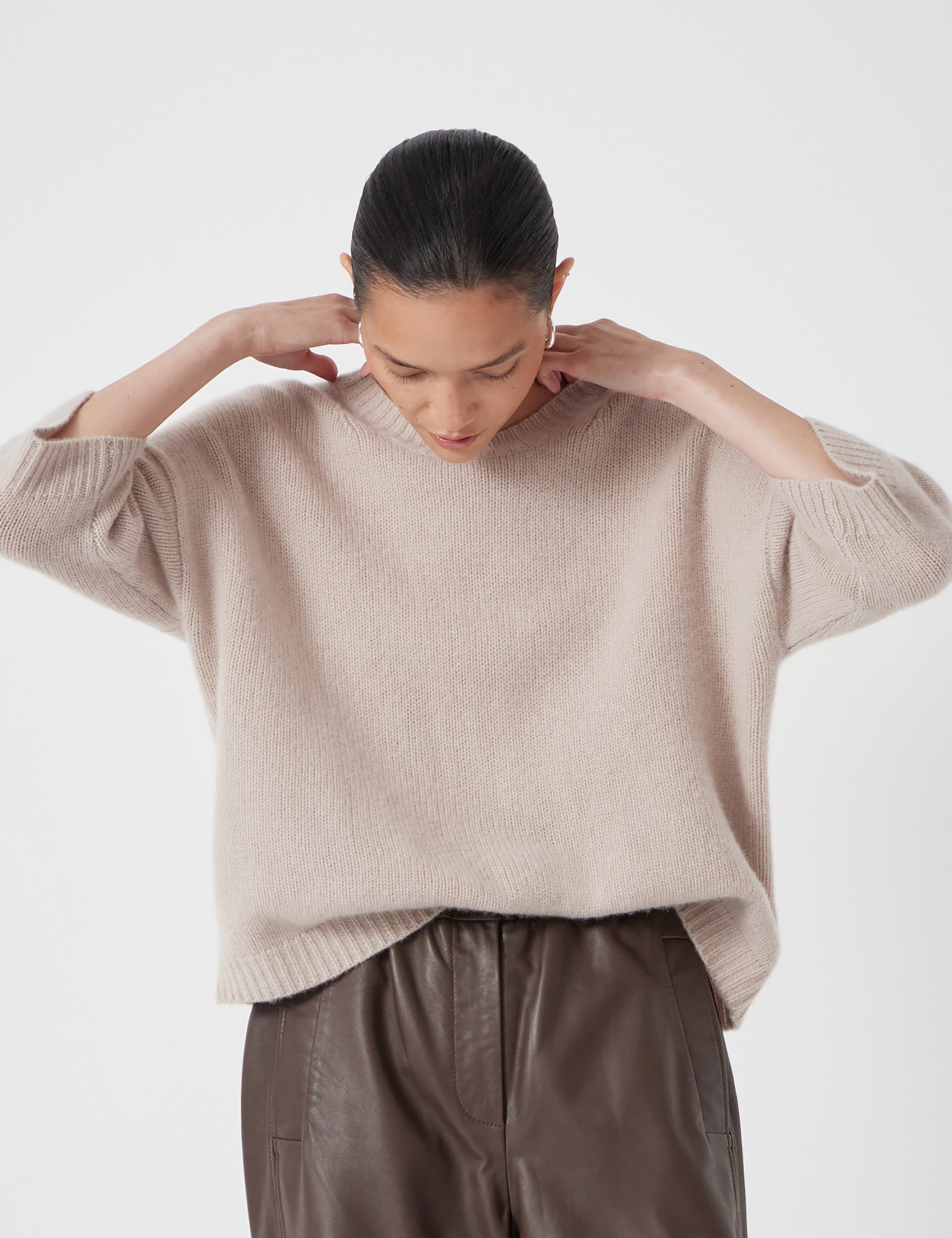 Cherrie Chunky 100% Cashmere Tee - image 3