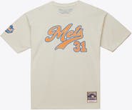 Mitchell & Ness Men's Mitchell & Ness Mike Piazza Cream New York Mets Cooperstown Collection Throwback Name & Number T-Shirt
