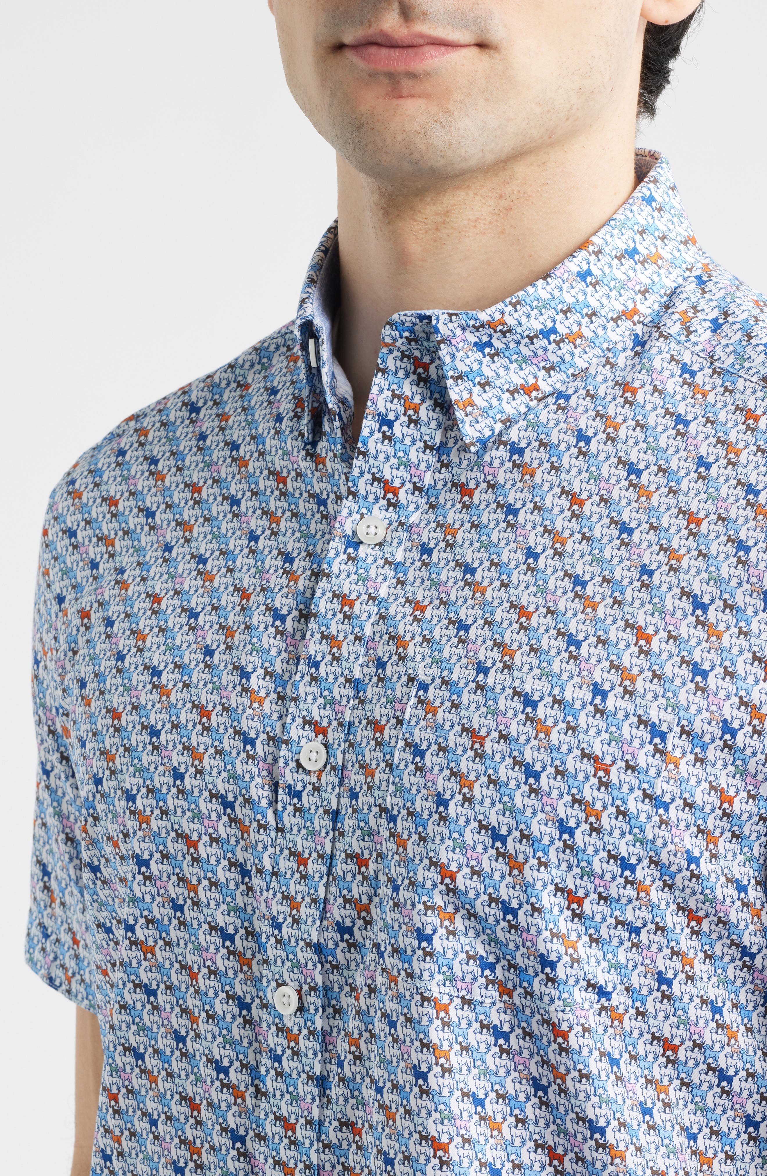 Logan Print Short Sleeve Button-Up Shirt - image 2