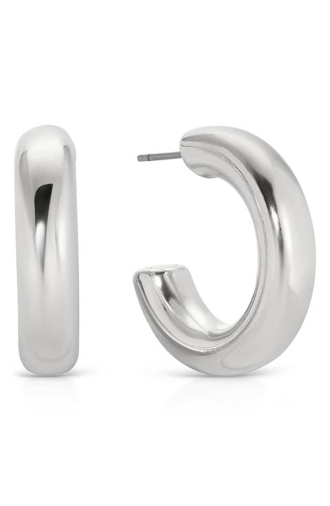 Small Thick Classic Hoop Earrings