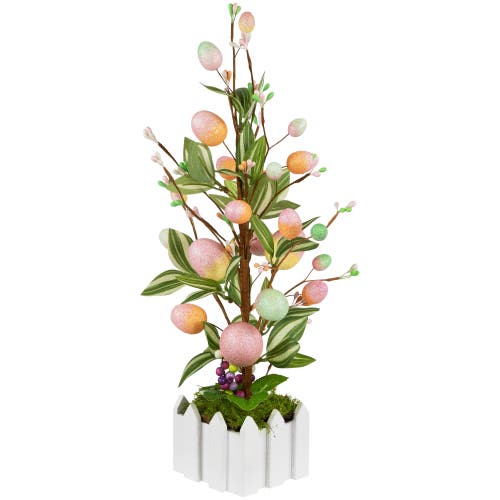 NORTHLIGHT NORTHLIGHT ARTIFICIAL POTTED TWIG TREE WITH EASTER EGGS 