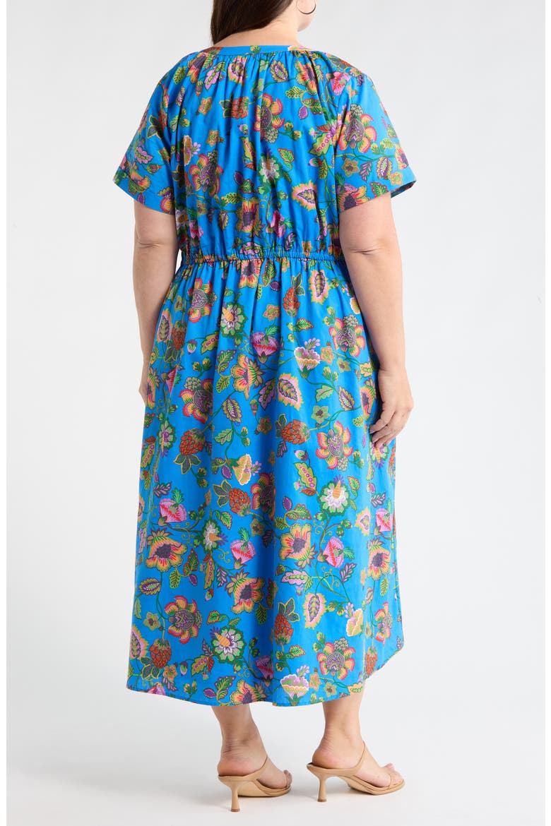 Anabelle Floral Fatima Midi Dress, Alternate, color, BLUE-PINK