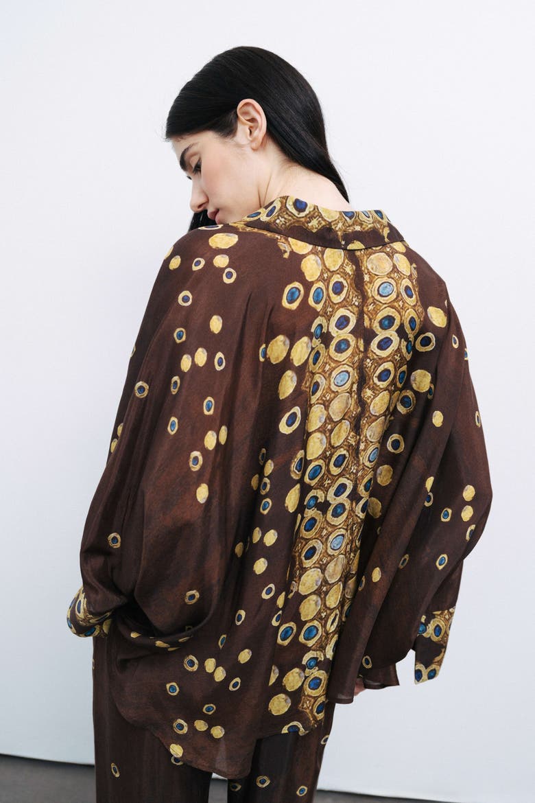 Flowy Printed Shirt, Alternate, color, Multi-Colored