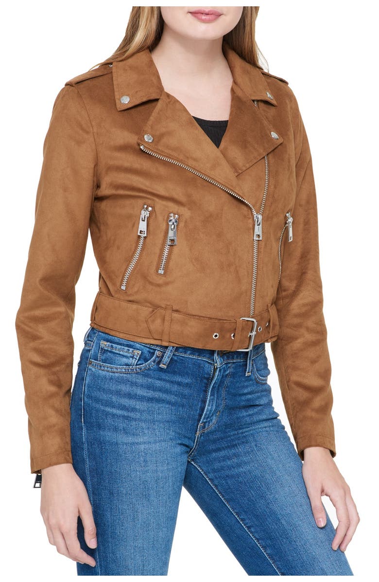 Levi's<sup>®</sup> Faux Suede Moto Jacket, Main, color,