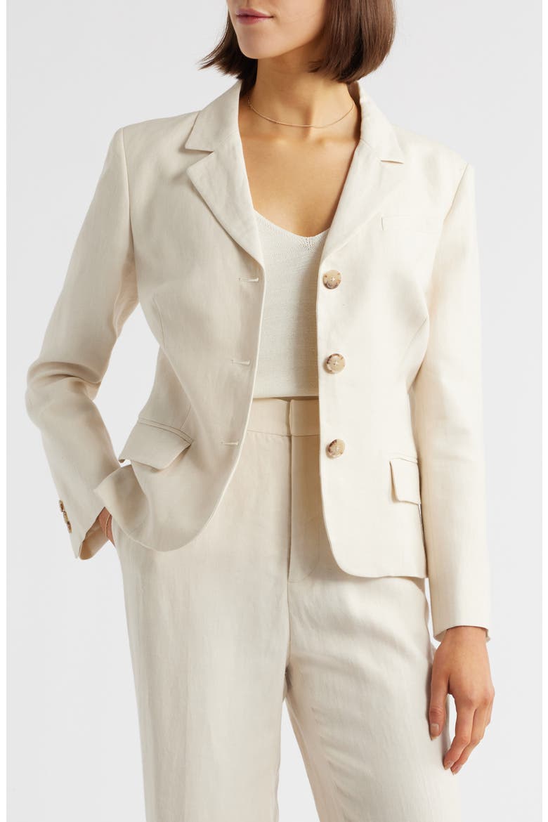 The Linen Blend Straight Leg Pants, Alternate, color, WHITE