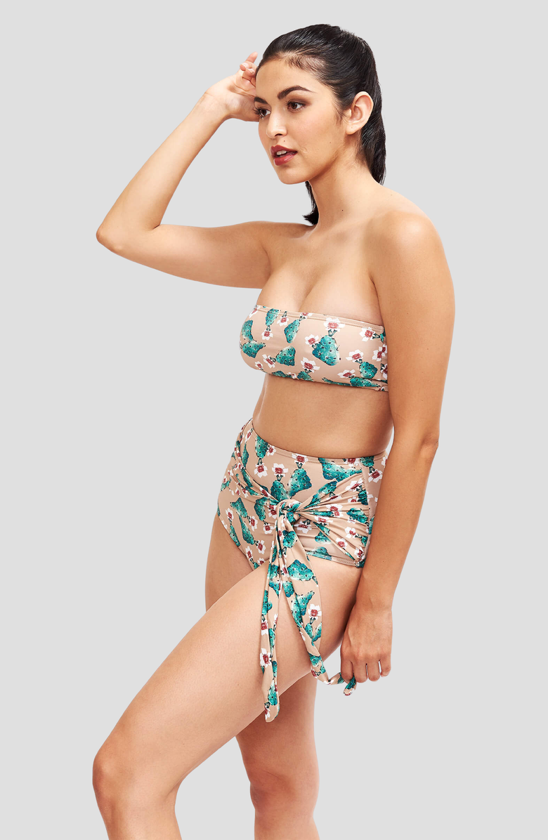 Sauipe Giovanna High Waisted Bikini Bottom, Alternate, color, Cactus Print