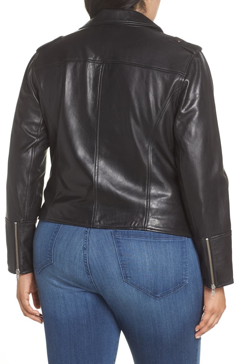Sejour Leather Moto Jacket, Alternate, color,