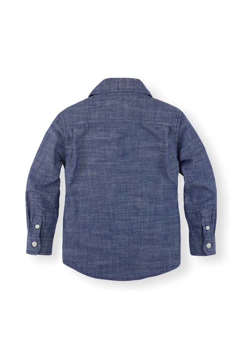 Organic Long Sleeve Chambray Button Down Shirt, Alternate, color, Blue Chambray
