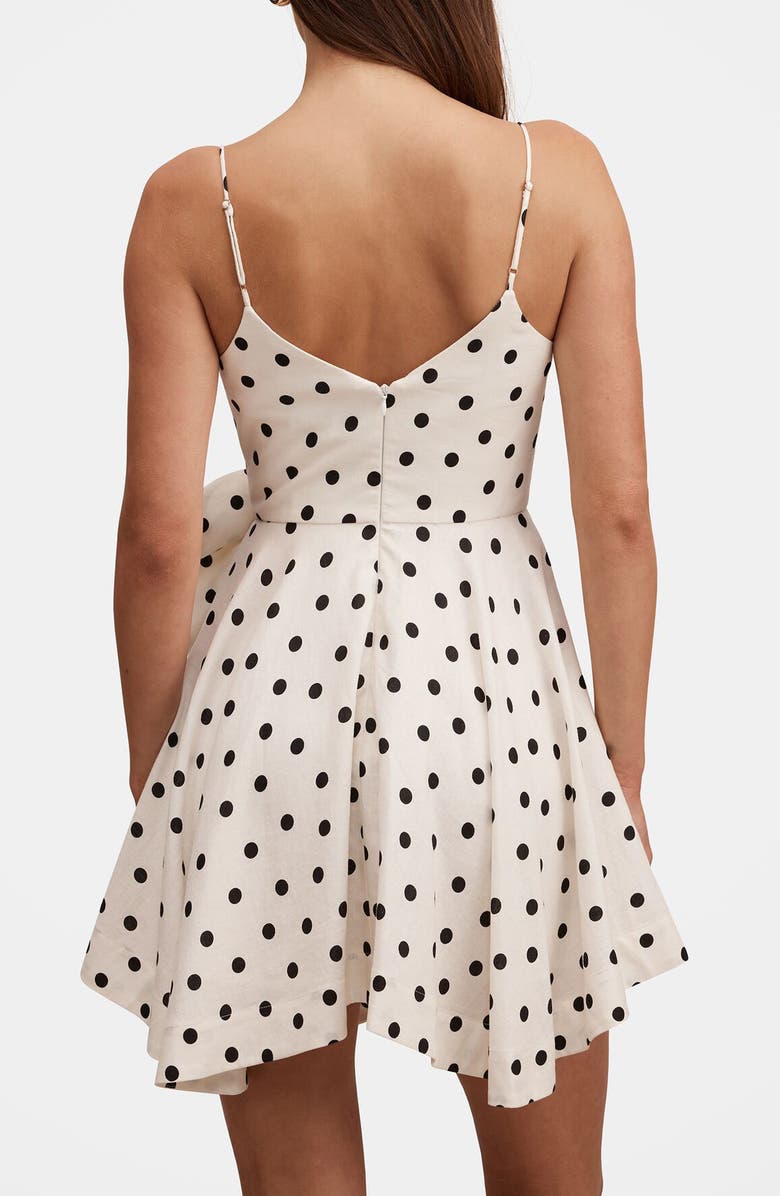Ever New Addie Polka Dot Bow Minidress, Alternate, color, Hadley Spot