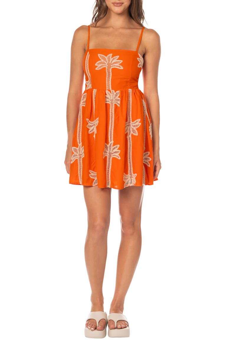 Tangerine Tropics Emiliana Cover-Up Dress, Main, color, ORANGE