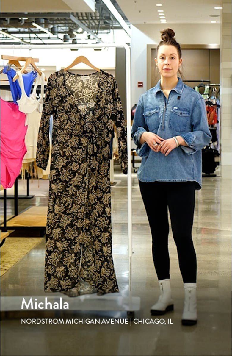 Anna Floral Tie Front Maxi Cover-Up Dress, sales video thumbnail