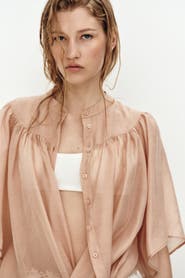 H&M Butterfly-sleeved Blouse