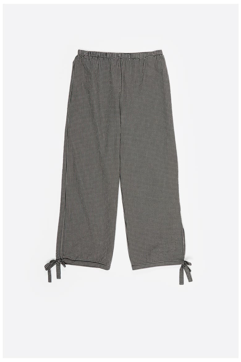 Checked Trousers With Adjustable Ankles, Main, color, BLACK