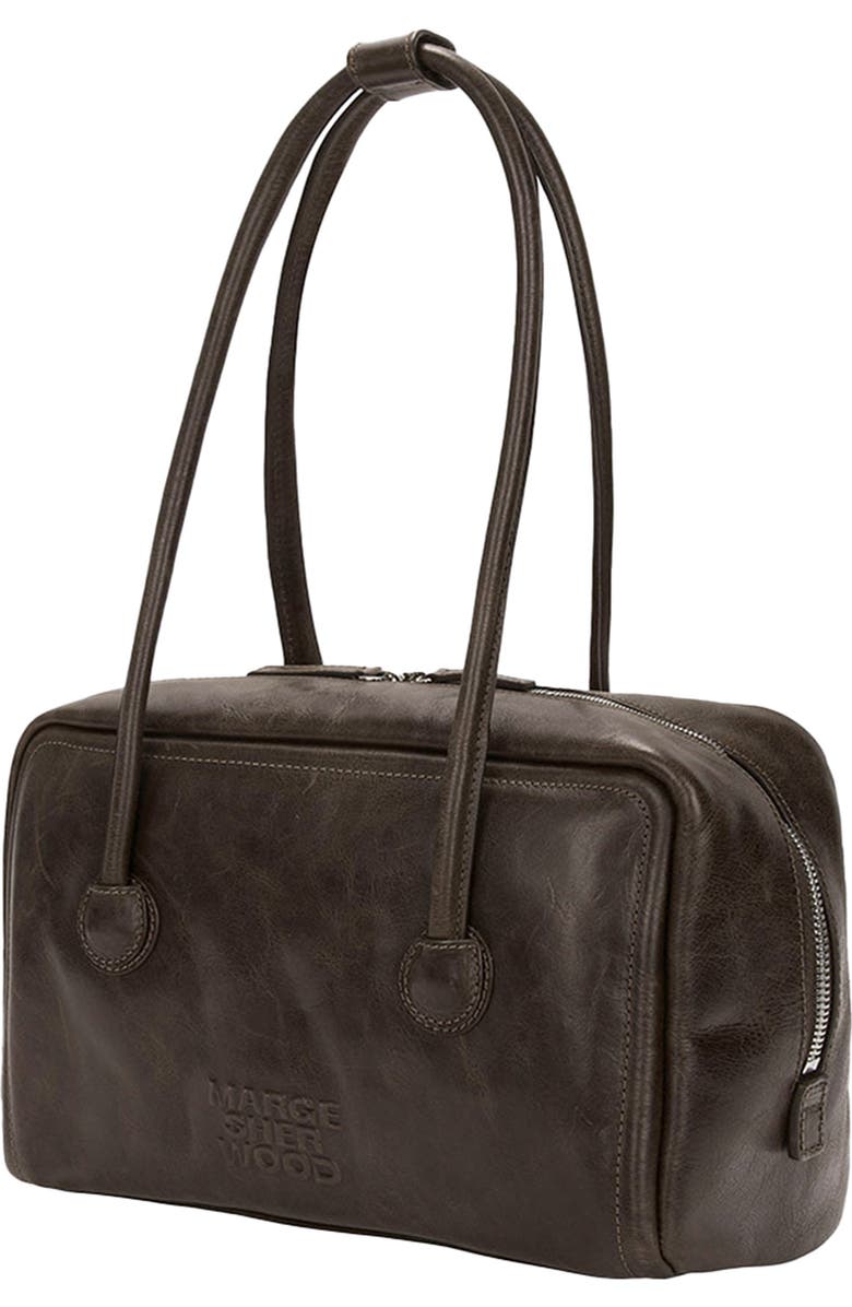 MARGESHERWOOD Boston Leather Shoulder Bag, Alternate, color, Washed Brown Pull-Up