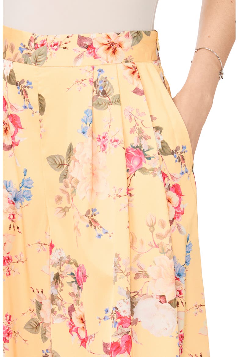 Pleated Front Wide Leg Pants, Alternate, color, LEMON CREAM