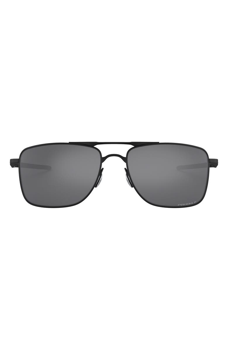 Oakley Gauge 8 62mm Oversize Prizm<sup>™</sup> Polarized Pilot Sunglasses, Main, color, Matte Black/ Prizm Black