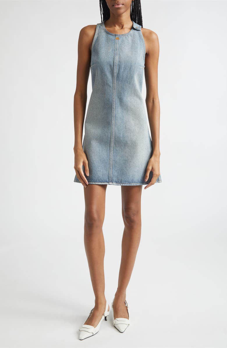 Courrèges Heritage Denim A-Line Dress, Main, color, Denim Bleu Delave