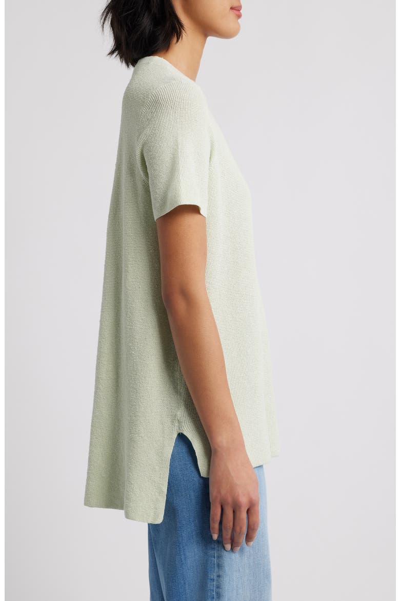 Short Sleeve Organic Linen Blend Tunic Sweater, Alternate, color, MIST