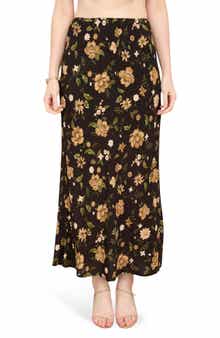 Blu Pepper Floral Midi Skirt