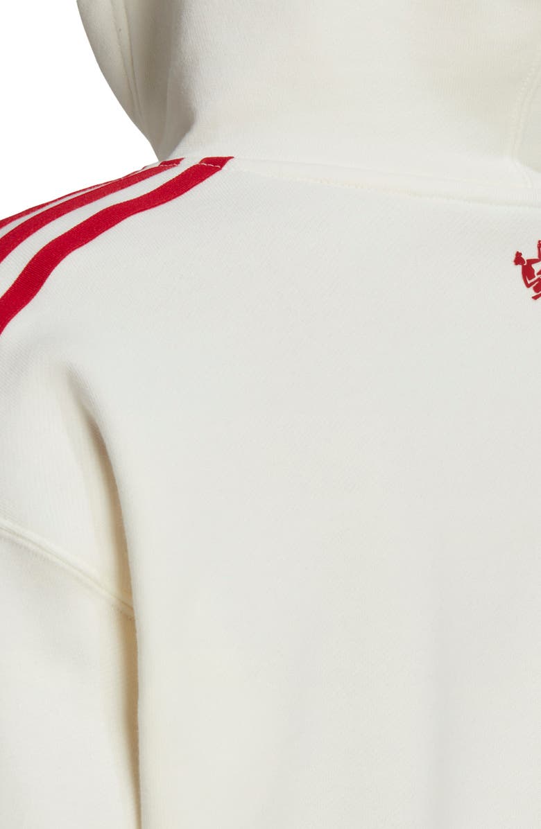 adidas Originals x Thebe Magugu Embroidered 3-Stripes Crop Cotton Graphic Logo Hoodie, Alternate, color, 