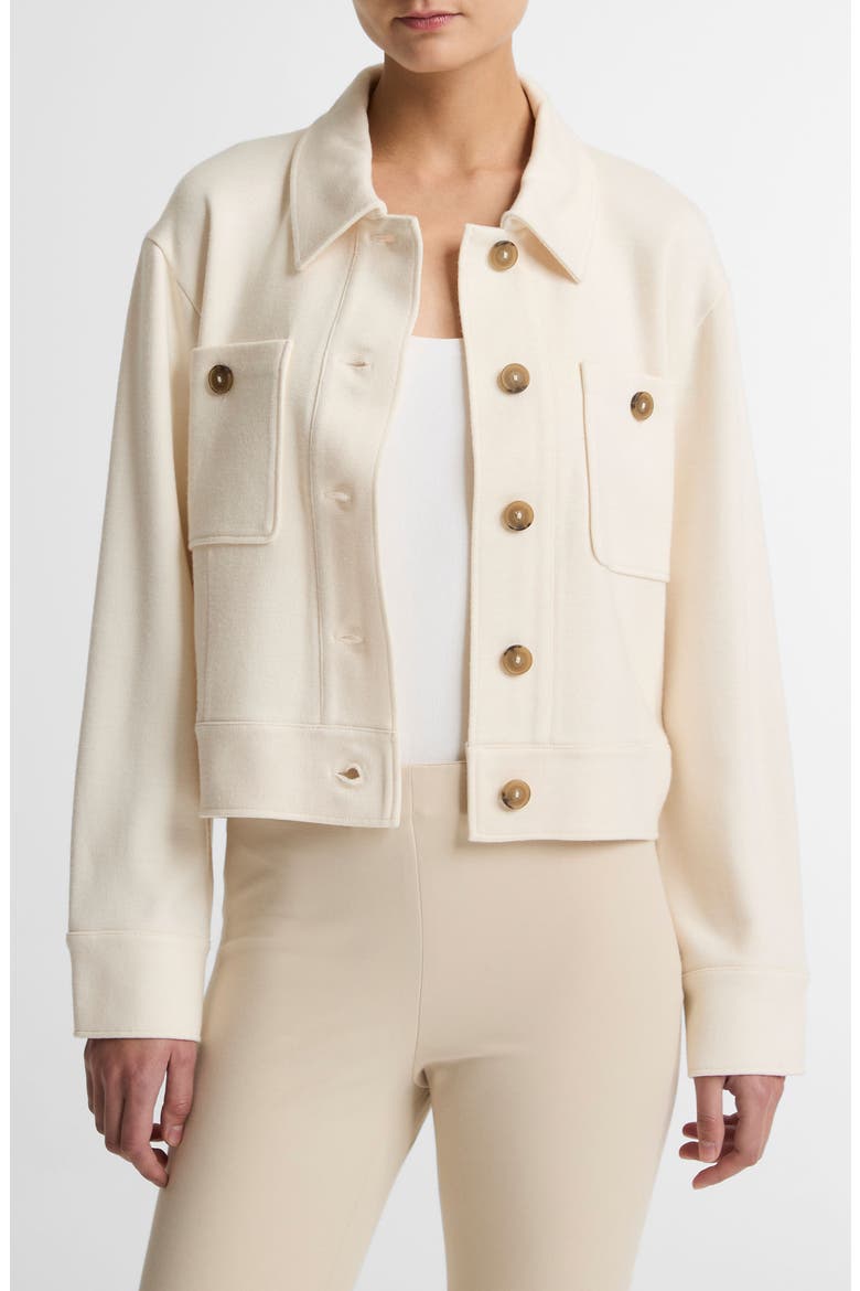 Ponte Knit Jacket, Main, color, OFF WHITE