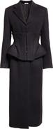 McQueen Long Cashmere & Wool Corset Coat