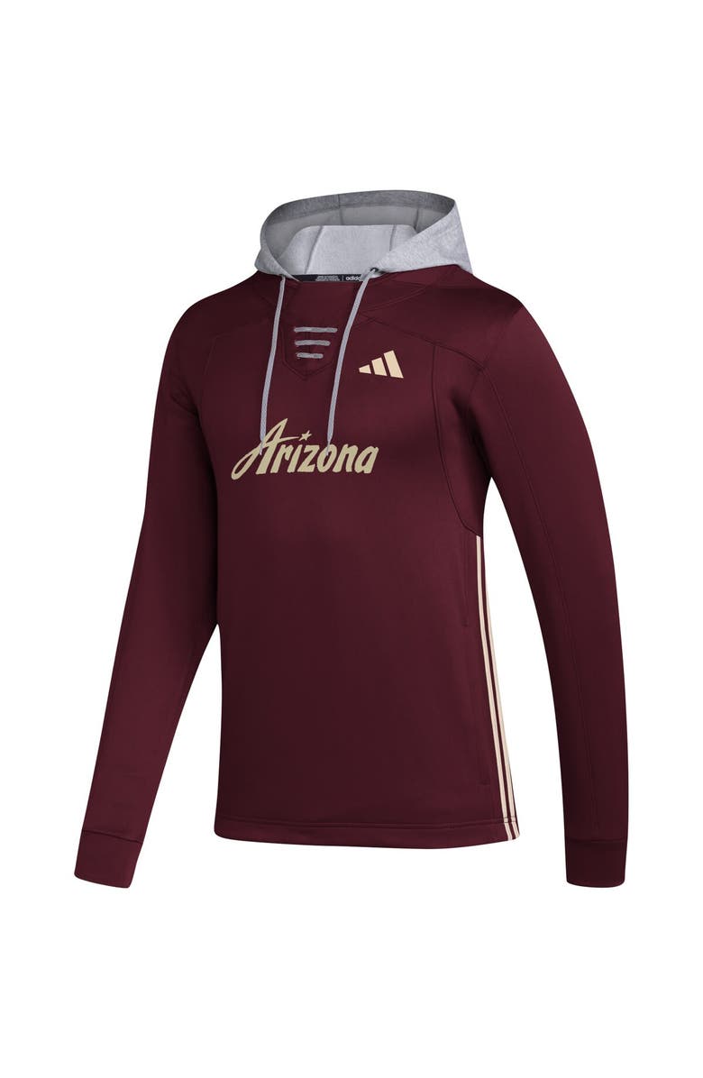 adidas Men's adidas Garnet Arizona Coyotes Refresh Skate Lace AEROREADY Pullover Hoodie, Alternate, color,