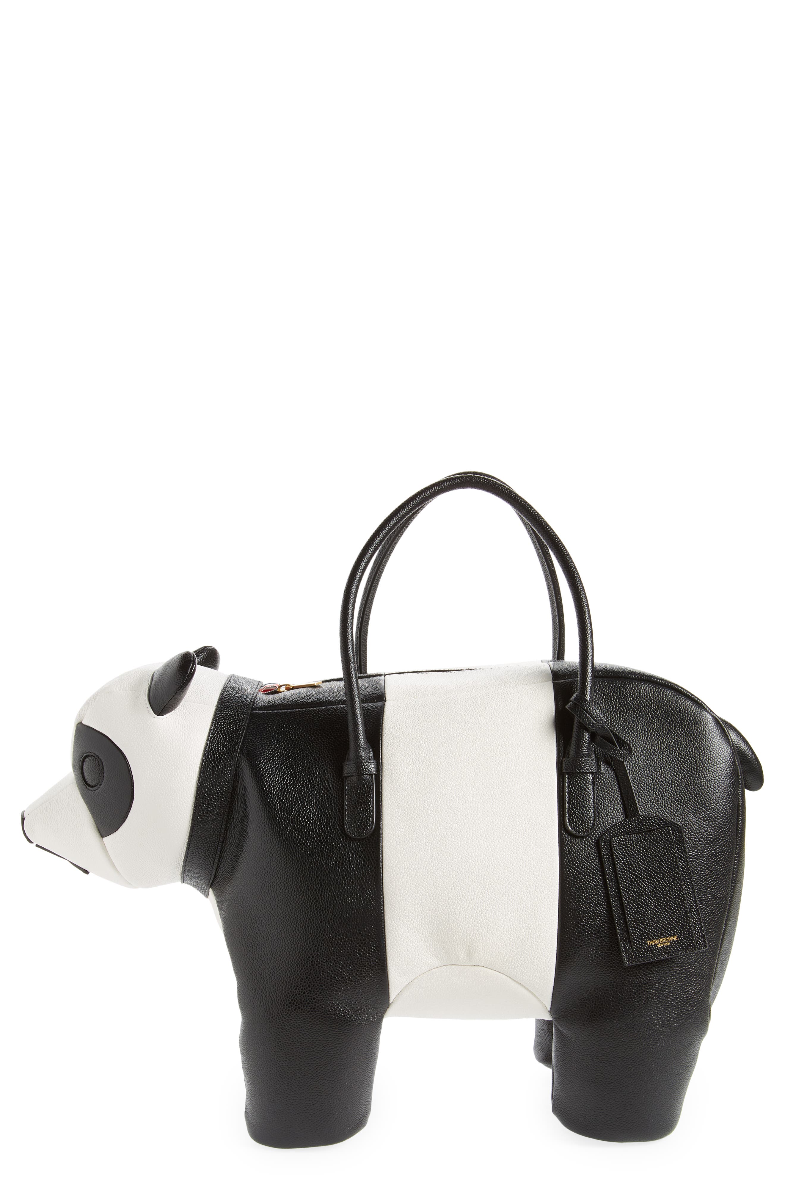 Thom Browne Panda Leather Bag, Main, color, 