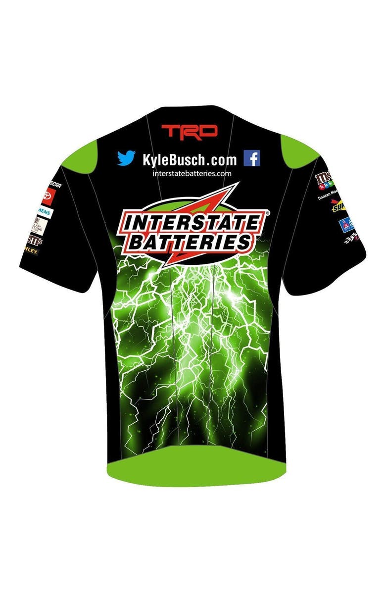 JOE GIBBS RACING TEAM COLLECTION Men's Joe Gibbs Racing Team Collection White Kyle Busch Interstate Batteries Sublimated Uniform T-Shirt, Alternate, color, 