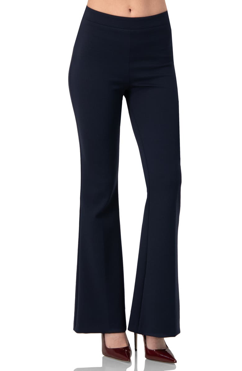 IVONNE Semi-Flared Trousers, Main, color, Navy Blue