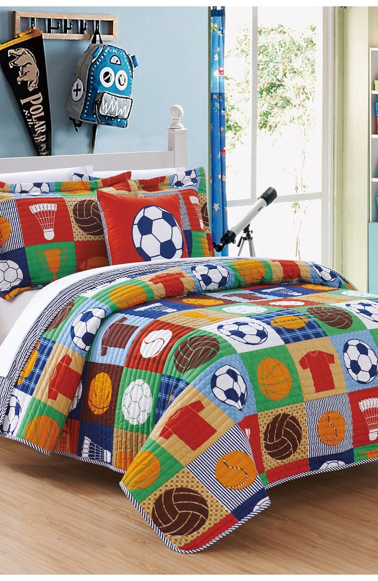 CHIC Twin Dodge Reversible Patchwork Quilt Set - Multi, Main, color, 