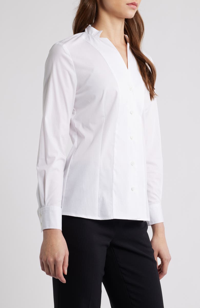 Anne Klein Button-Up Poplin Blouse, Alternate, color, Bright White