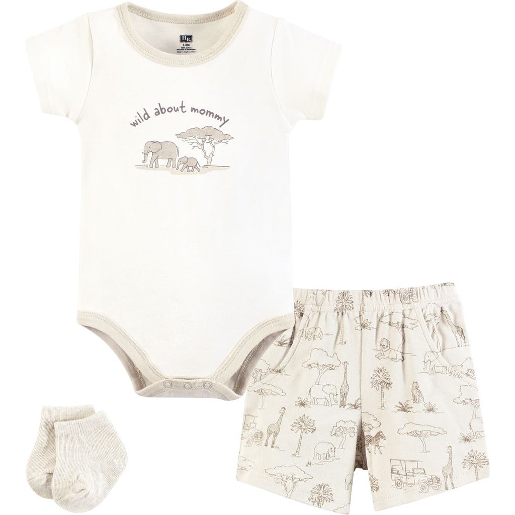 Hudson Baby Bodysuit, Short And Sock In Multi