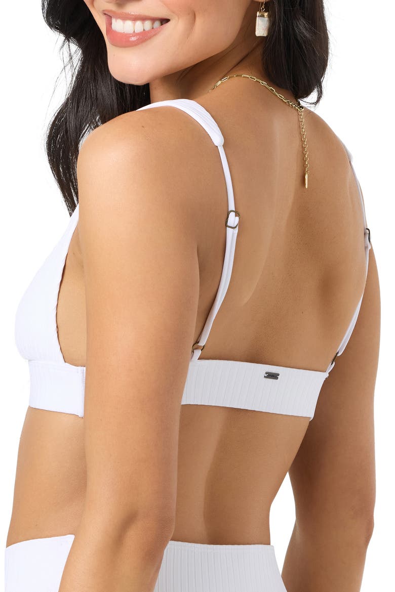 Shorebreak Rib Cancun Bikini Top, Alternate, color, WHITE
