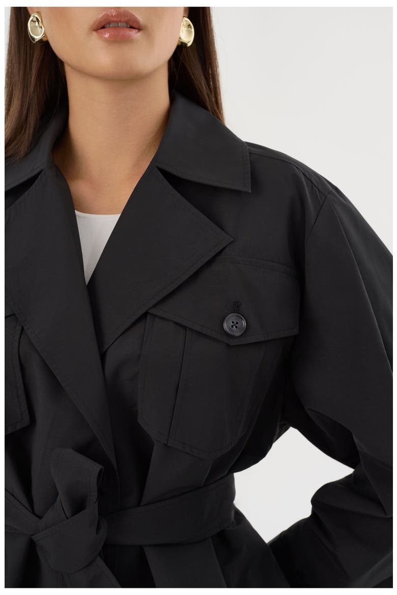 Quinn | Cropped Trench Coat, Alternate, color, Black