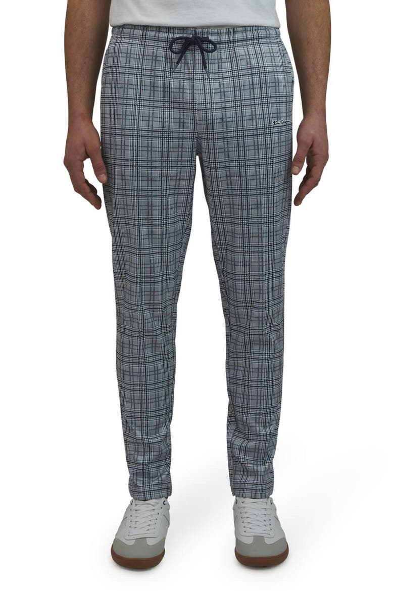 Glen Plaid Track Pants, Main, color, GREY
