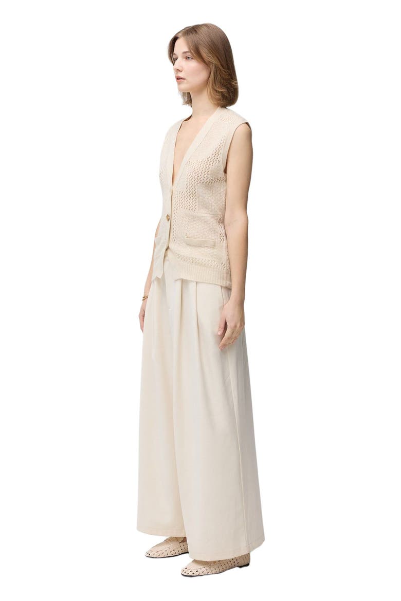 Mixed Pattern Cashmere Vest, Alternate, color, off white
