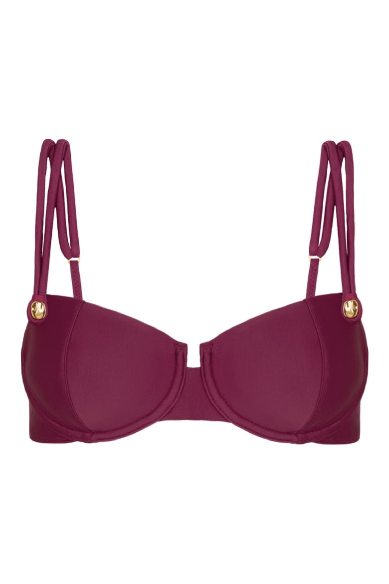 Meera Nissi Underwire Swim Top, Alternate, color, PURPLE