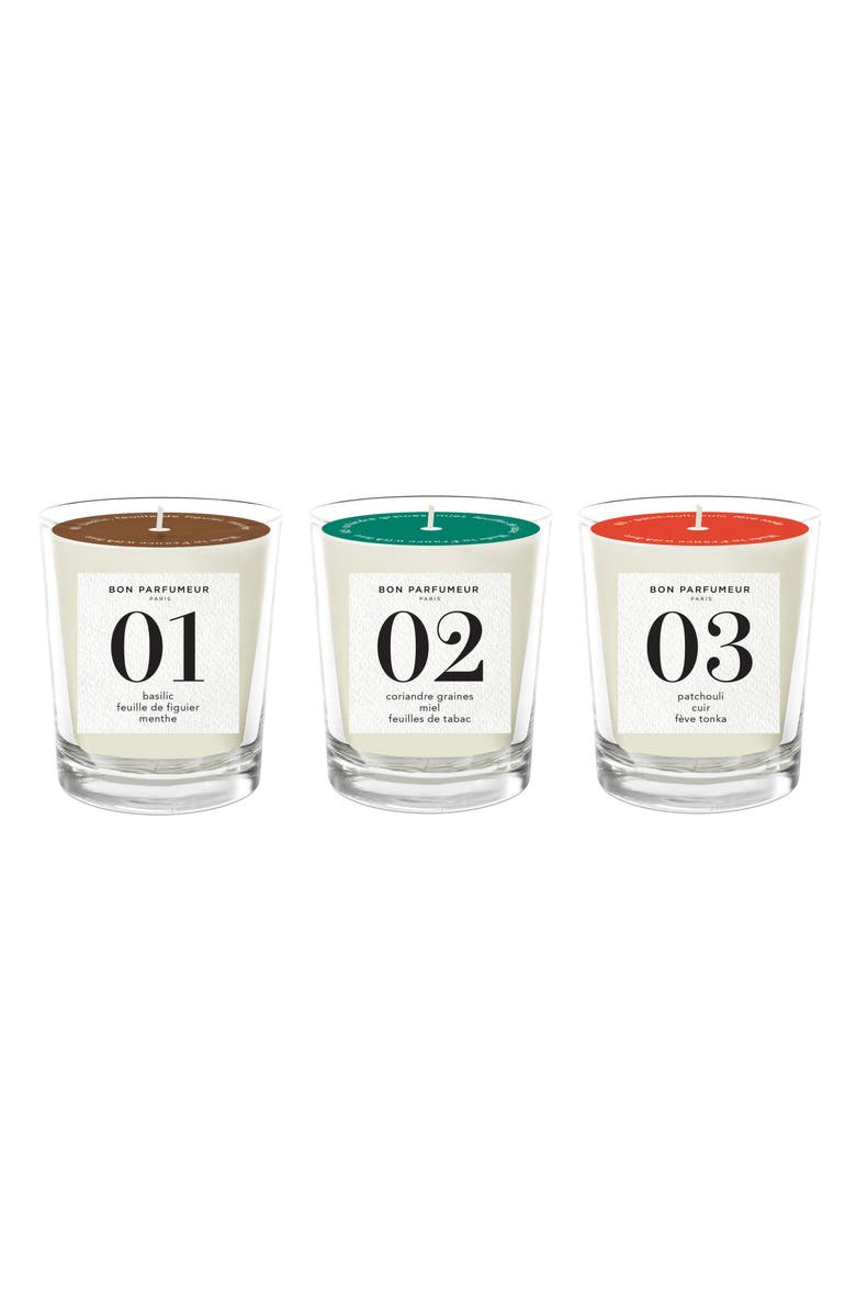 Bon Parfumeur Scented Candle Trio, Main, color,