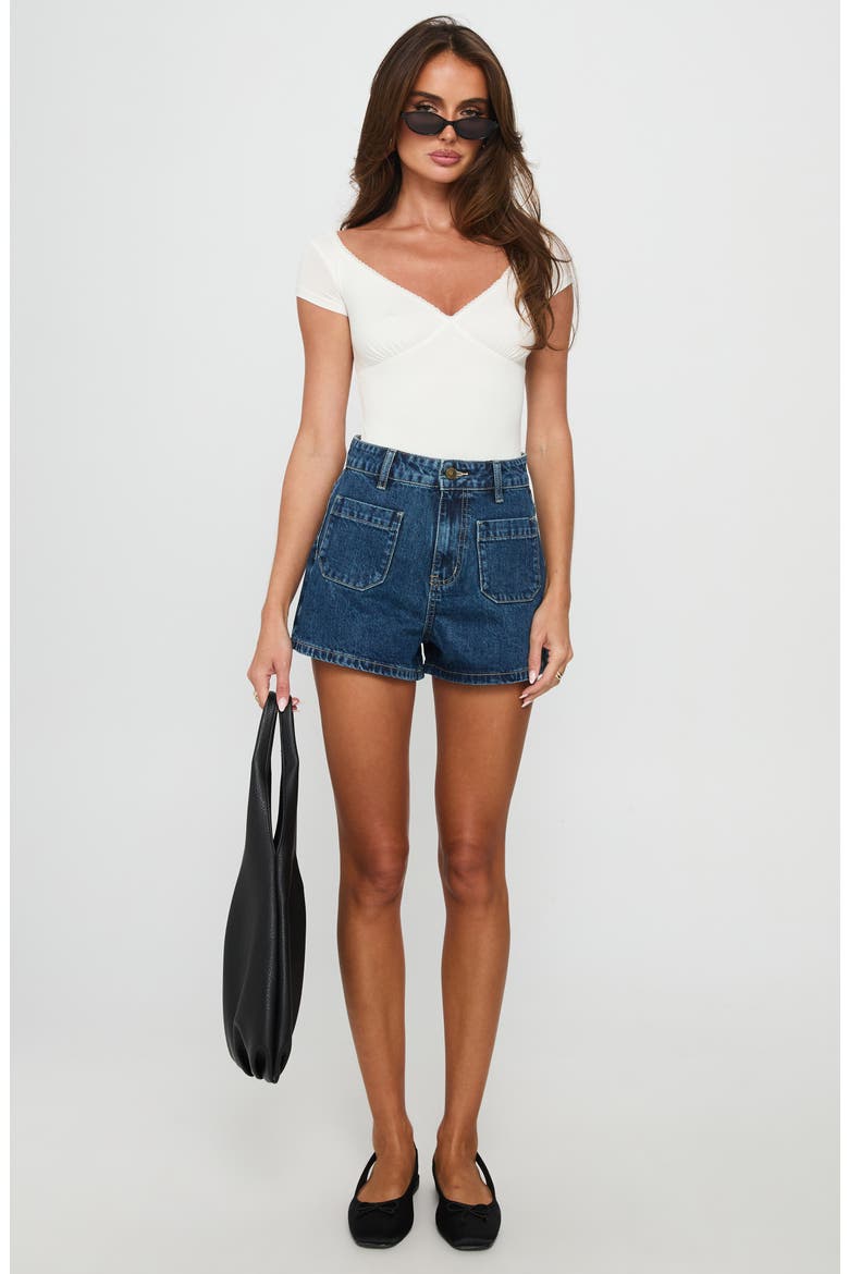 Take My Breath High Waist Denim Shorts, Main, color, BLUE