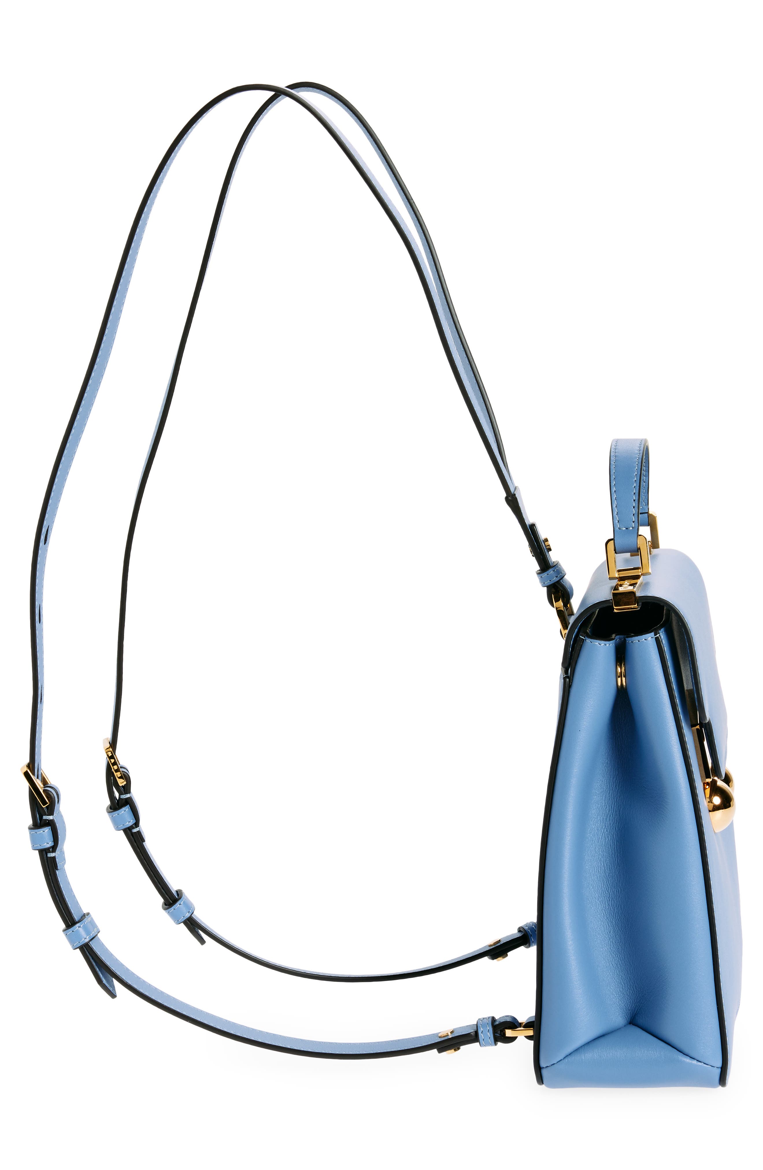 Marni Trunkaroo Leather Backpack, Alternate, color, Sky/ Blue