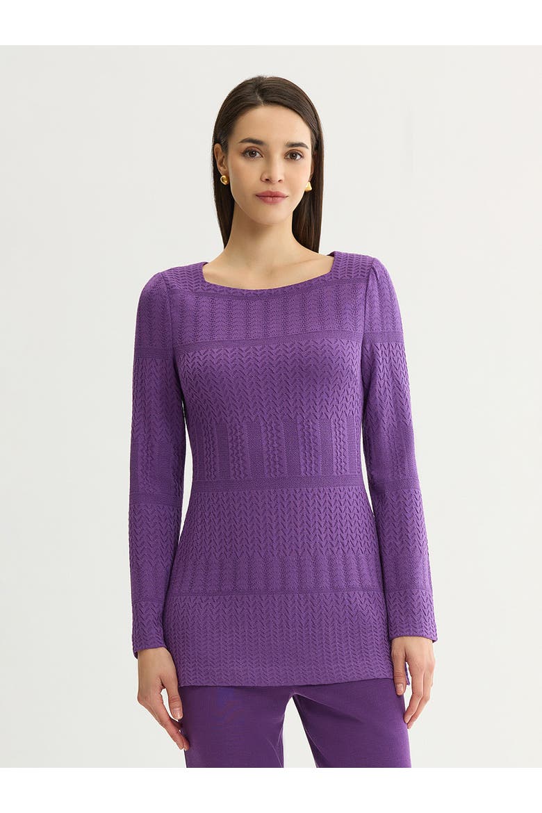 Tonal Multi Stitch Soft Knit Tunic, Main, color, Fresh Purple