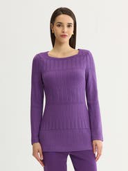 Misook Tonal Multi Stitch Soft Knit Tunic
