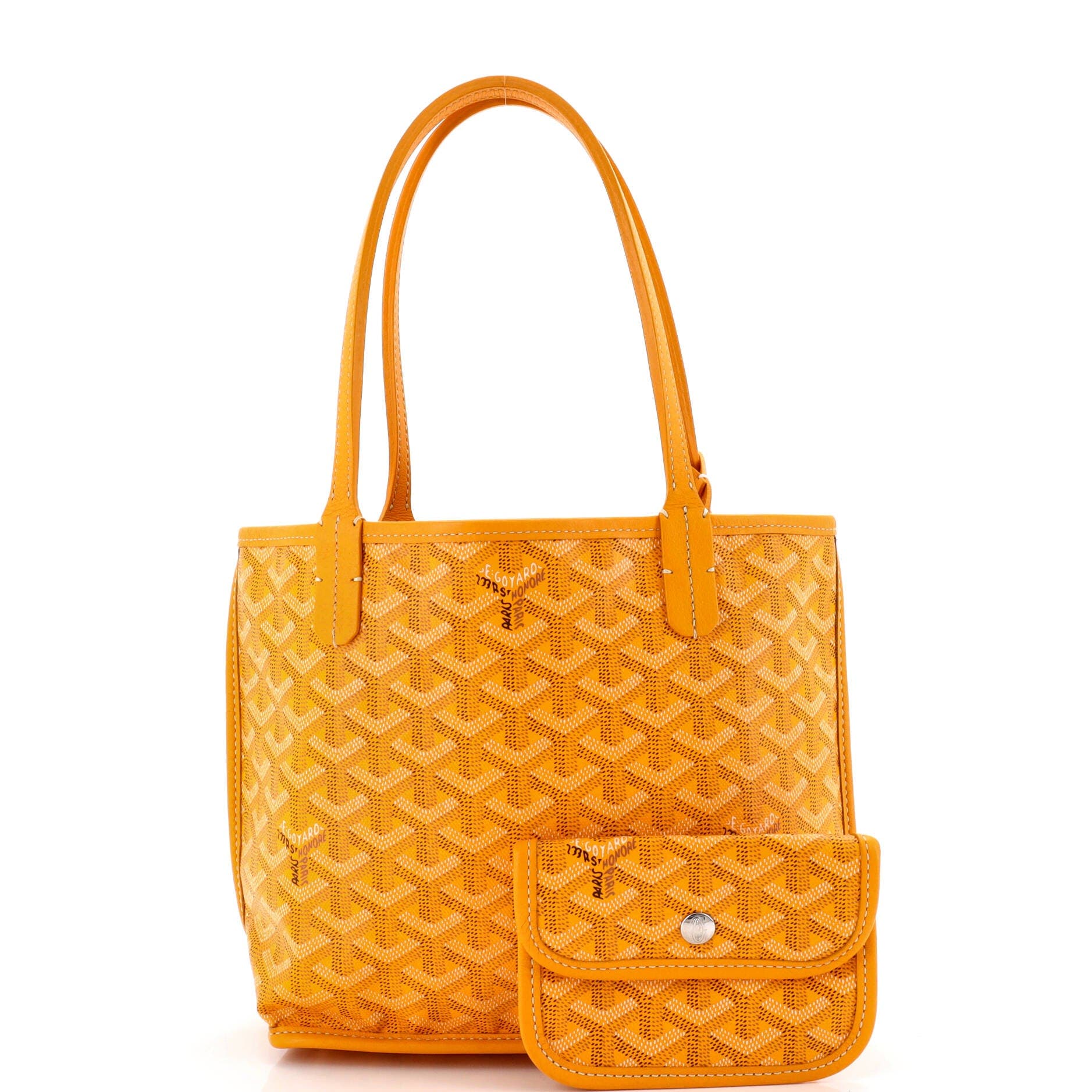 Pre-Owned Goyard Anjou Reversible Tote Coated Canvas Mini, Alternate, color, Orange